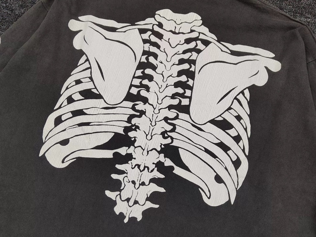 Saint Michael Skeleton Ribcage Graphic Long Sleeve Sweatshirt