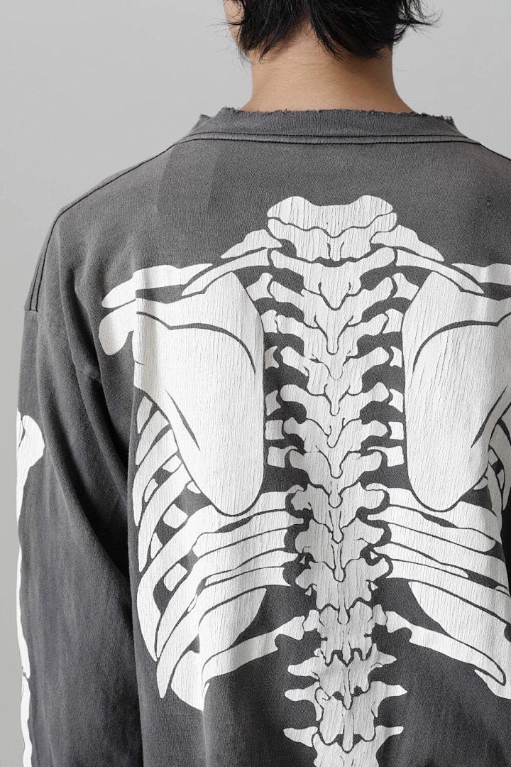 Saint Michael Skeleton Ribcage Graphic Long Sleeve Sweatshirt