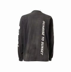 Saint Michael Fire Graphic & Sleeve Print Sweatshirt