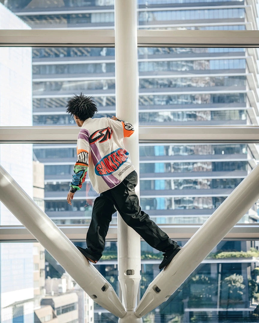Saint Michael Graffiti Collage & Slogan Print Long Sleeve