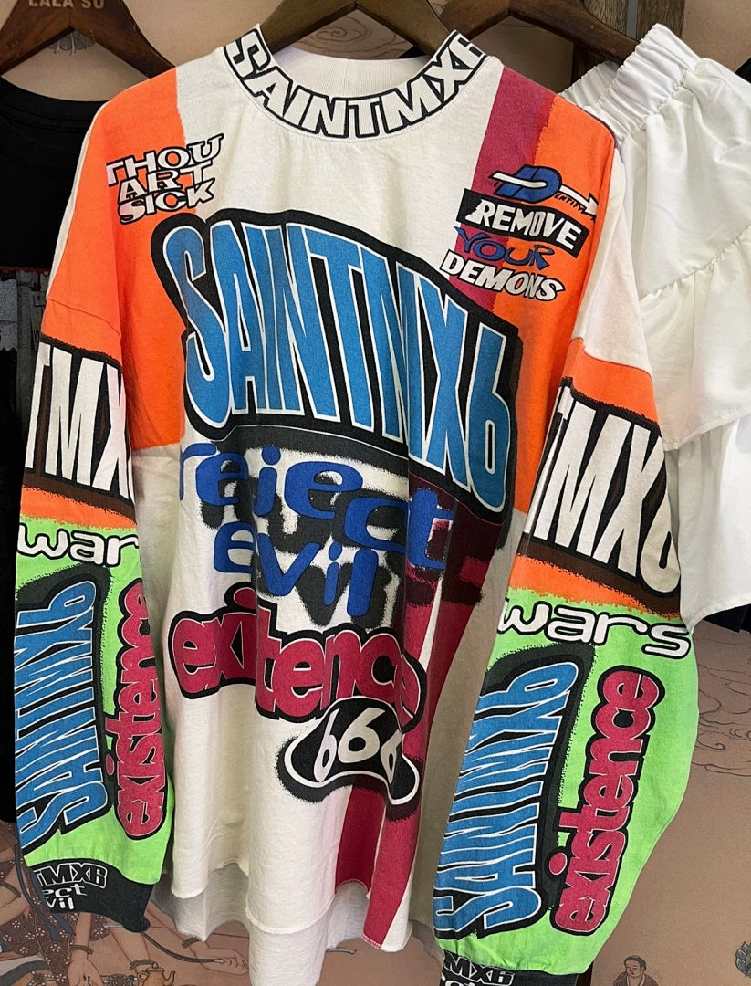 Saint Michael Graffiti Collage & Slogan Print Long Sleeve