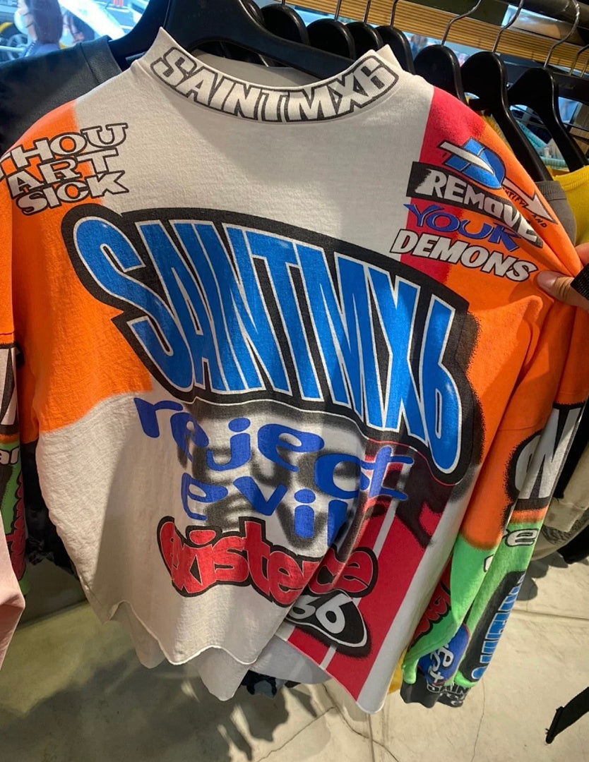 Saint Michael Graffiti Collage & Slogan Print Long Sleeve