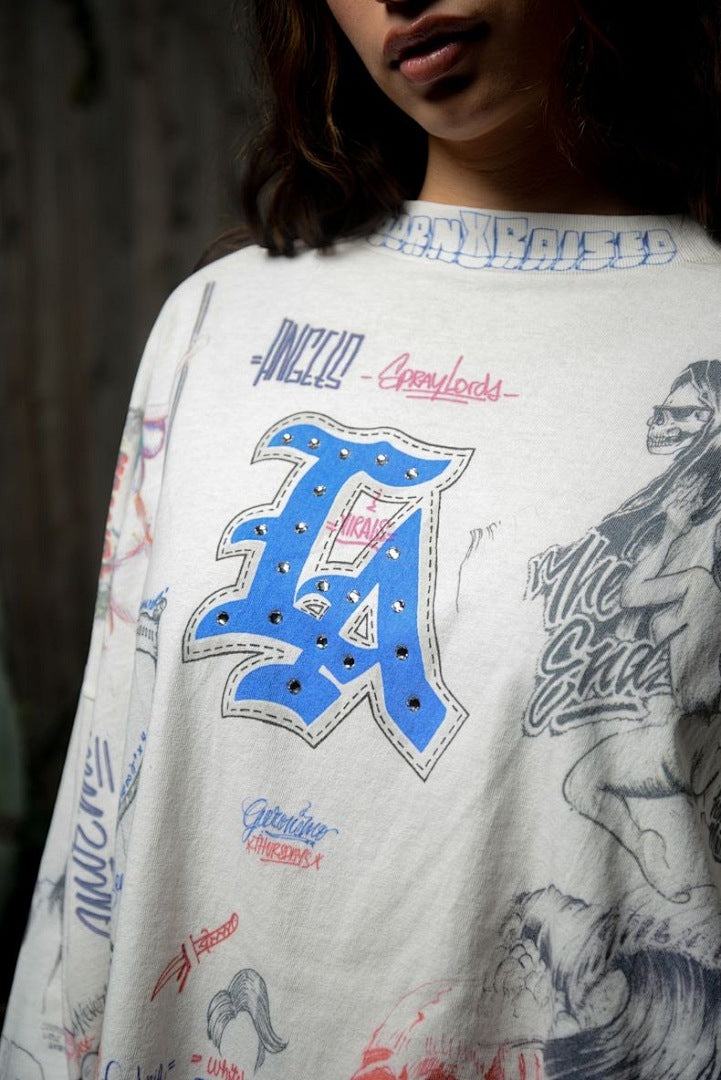 Saint Michael All-Over Doodle & Emblem Graphic Long Sleeve