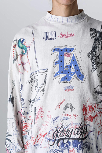Saint Michael All-Over Doodle & Emblem Graphic Long Sleeve