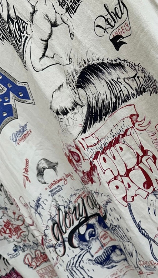 Saint Michael All-Over Doodle & Emblem Graphic Long Sleeve