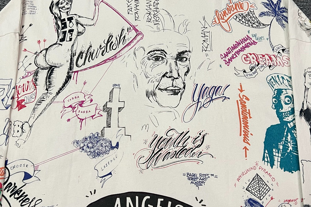 Saint Michael All-Over Doodle & Emblem Graphic Long Sleeve
