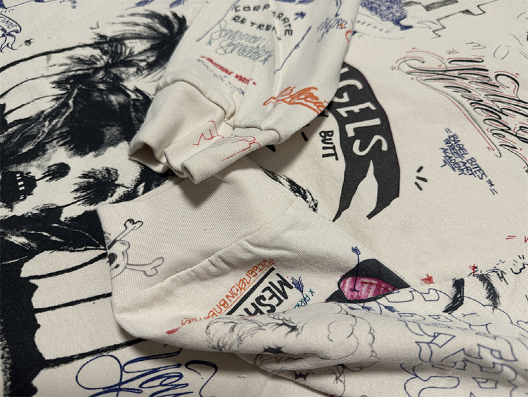 Saint Michael All-Over Doodle & Emblem Graphic Long Sleeve
