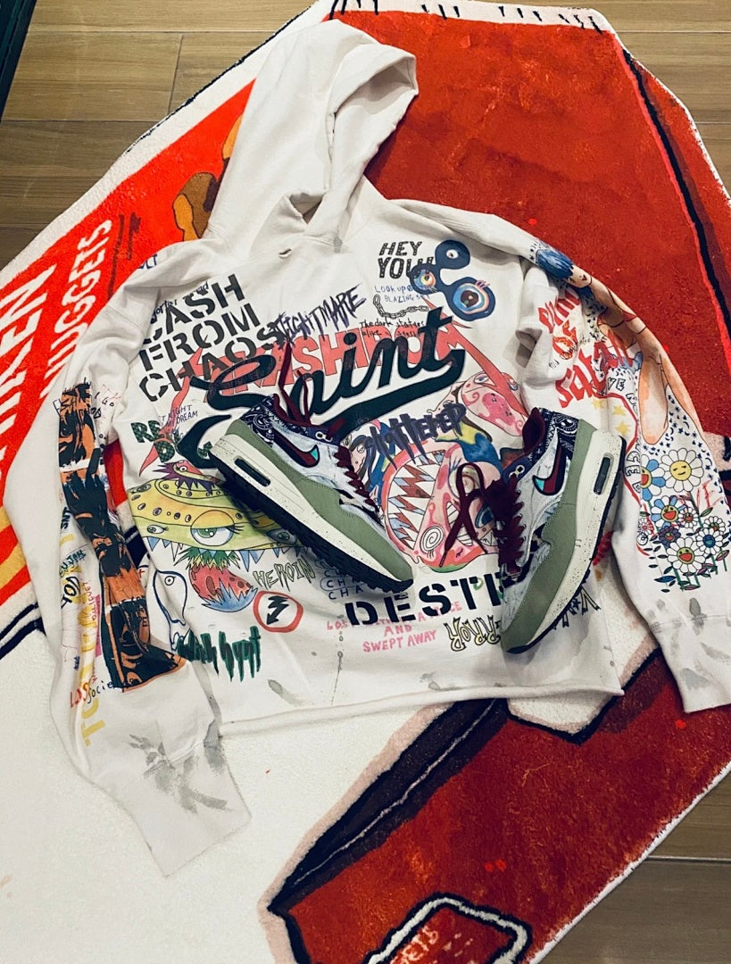 Saint Michael ST903 All-Over Graphic Collage Hoodie