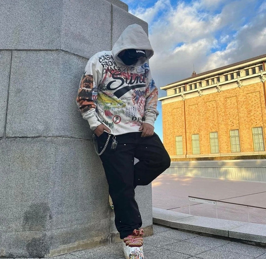 Saint Michael ST903 All-Over Graphic Collage Hoodie
