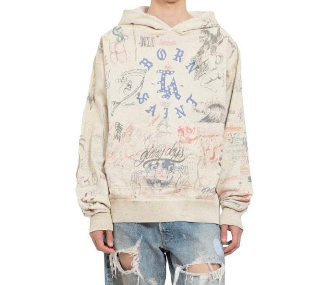 Saint Michael ST914 Graffiti Multi-Print Hoodie