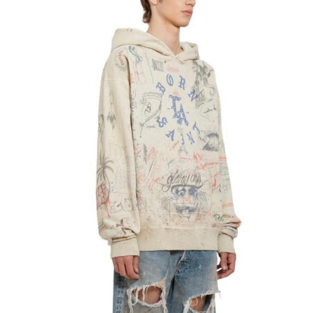 Saint Michael ST914 Graffiti Multi-Print Hoodie