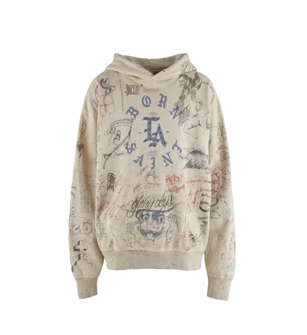 Saint Michael ST914 Graffiti Multi-Print Hoodie