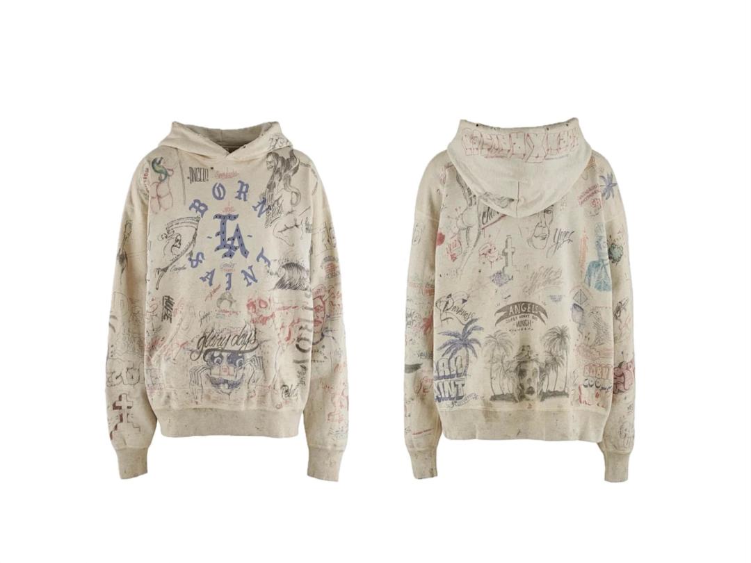 Saint Michael ST914 Graffiti Multi-Print Hoodie