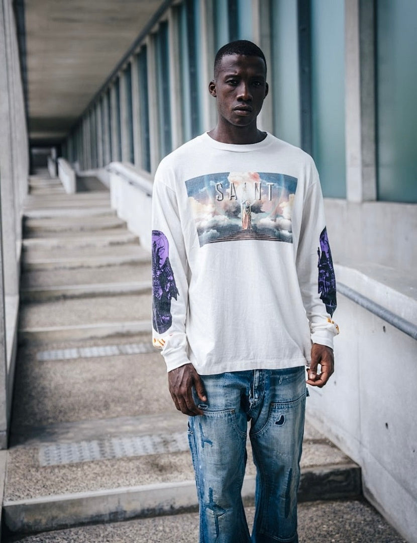 Saint Michael Fine Art Graphic & Back Typography Sweatshirt