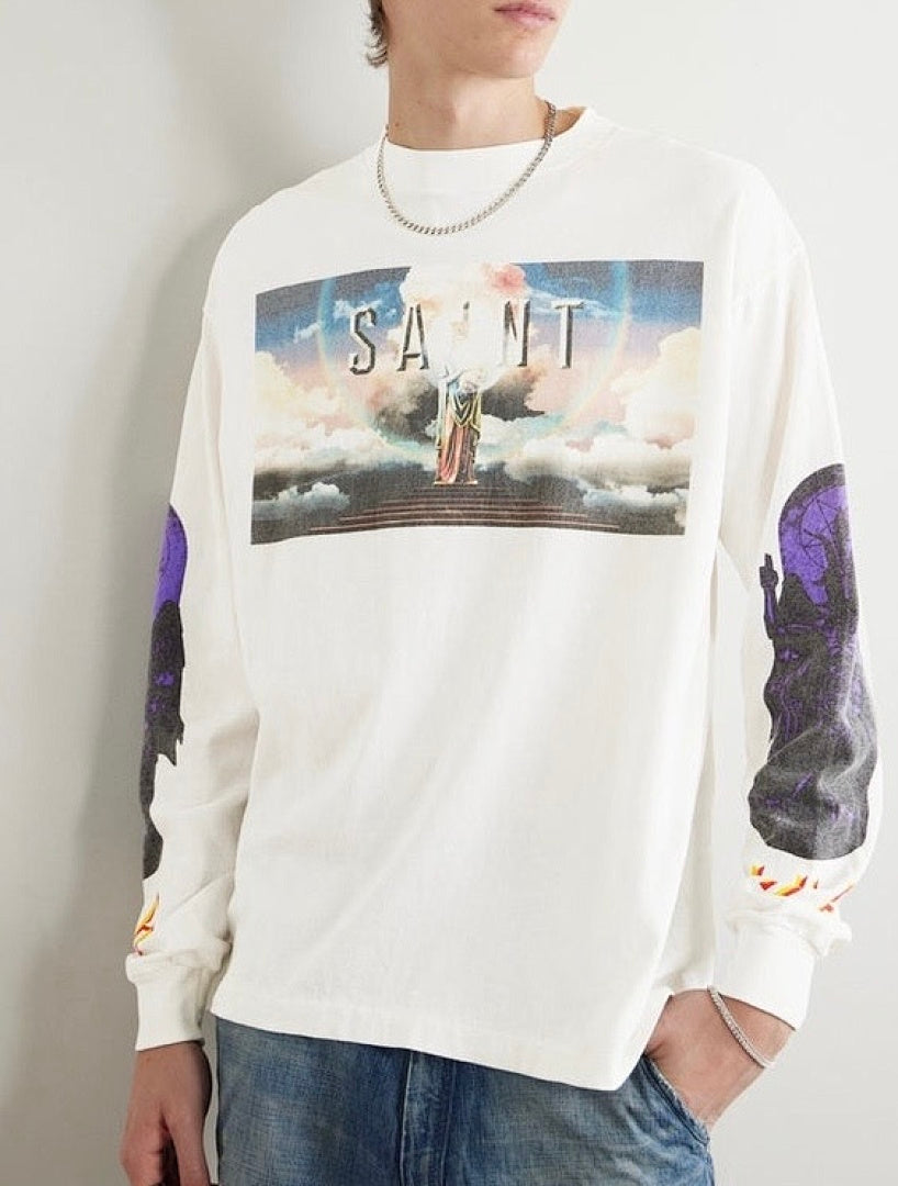 Saint Michael Fine Art Graphic & Back Typography Sweatshirt