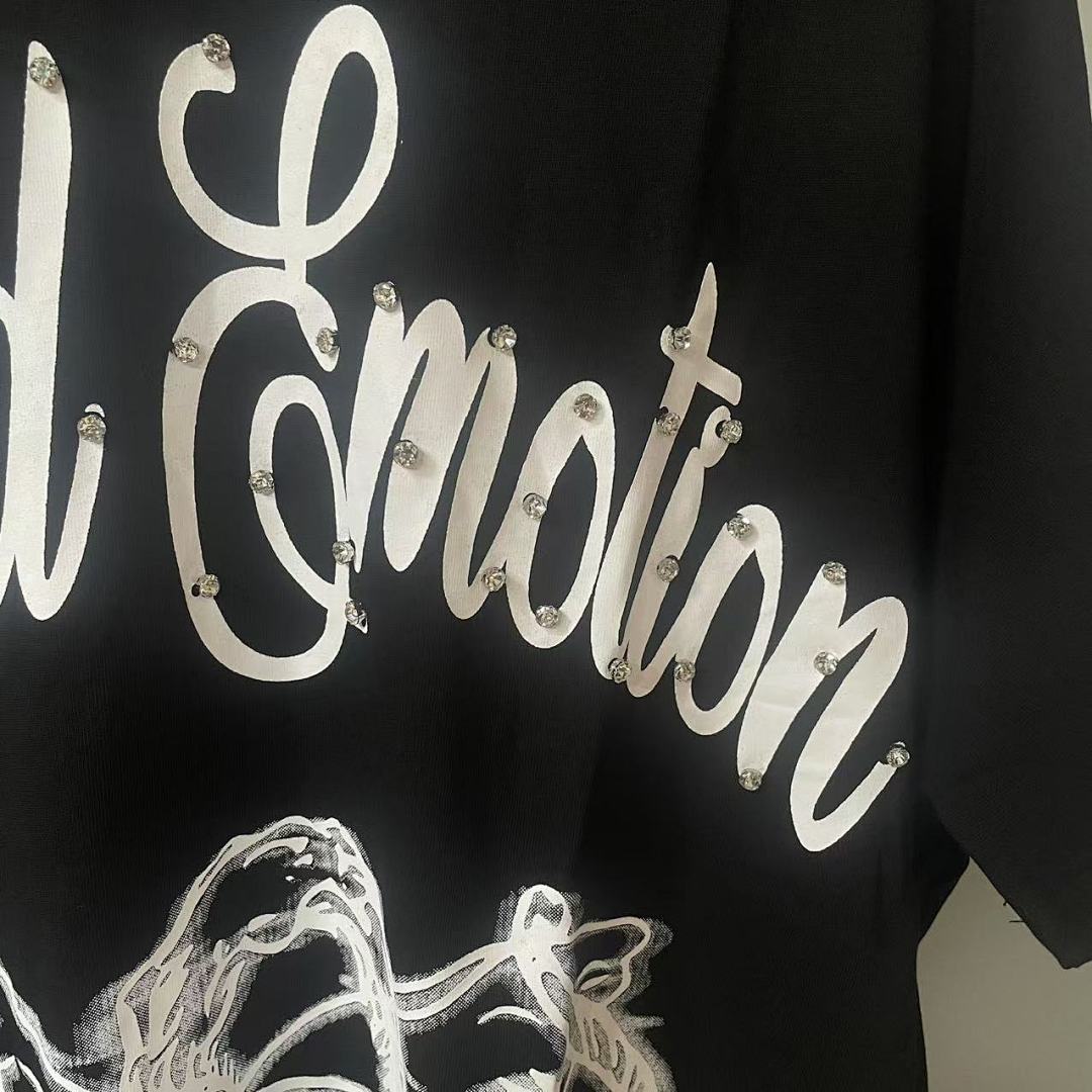 Mixed Emotion Rhinestone Graphic Tee