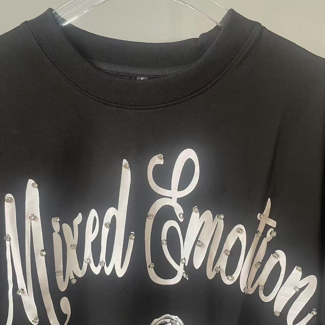 Mixed Emotion Rhinestone Graphic Tee