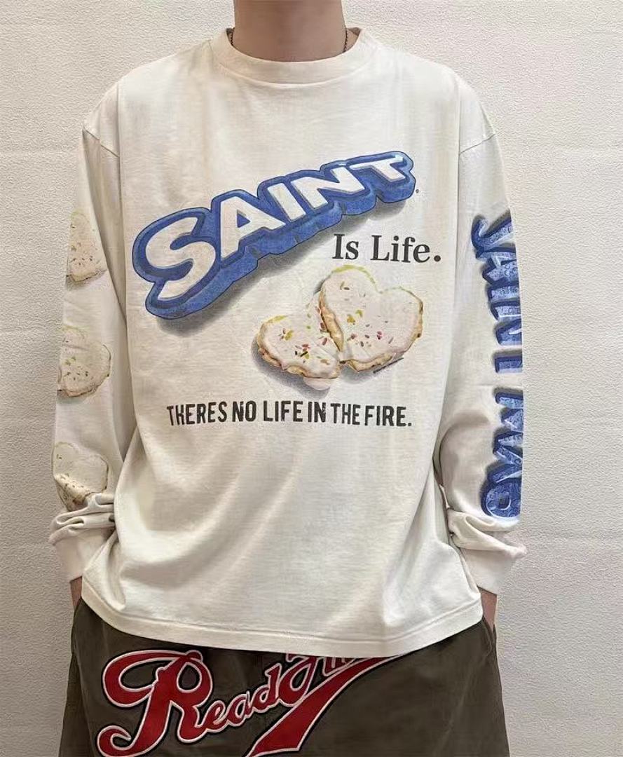 Saint Michael Angel Illustration & Sleeve Script Sweatshirt