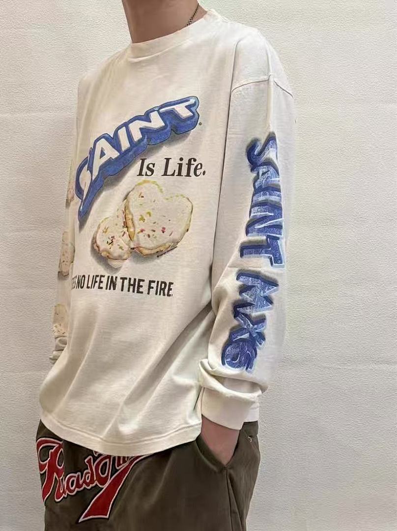 Saint Michael Angel Illustration & Sleeve Script Sweatshirt