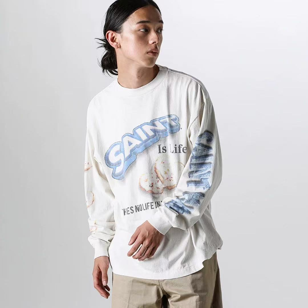 Saint Michael Angel Illustration & Sleeve Script Sweatshirt