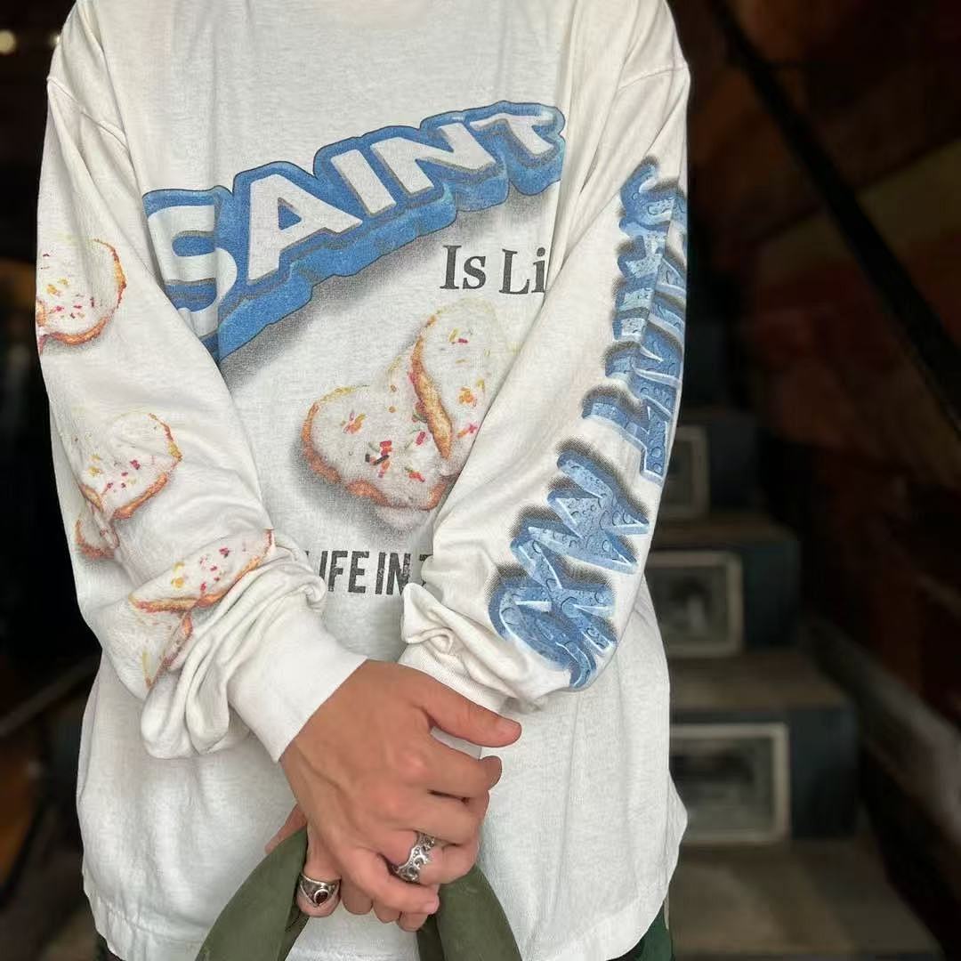 Saint Michael Angel Illustration & Sleeve Script Sweatshirt