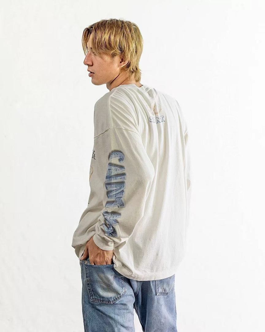 Saint Michael Angel Illustration & Sleeve Script Sweatshirt