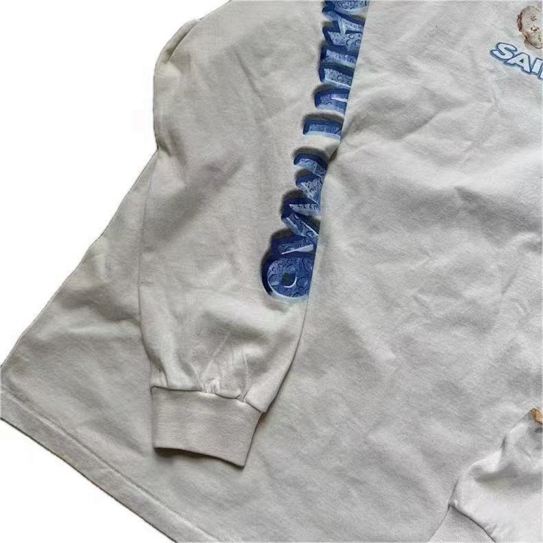 Saint Michael Angel Illustration & Sleeve Script Sweatshirt
