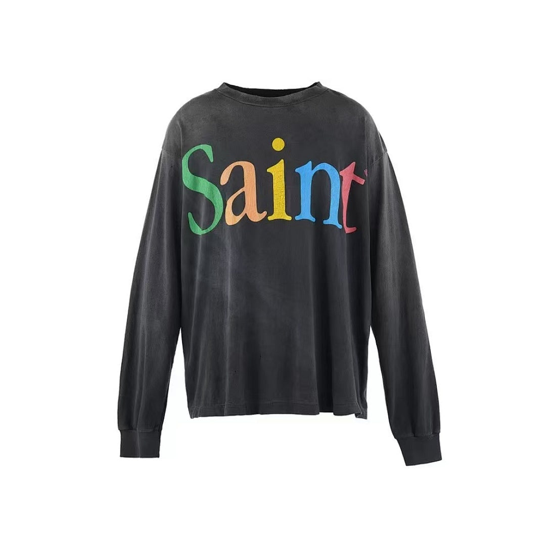 Saint Michael Colorful Arch Logo Distressed Sweatshirt