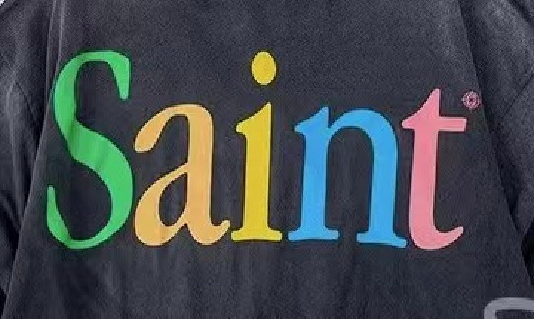 Saint Michael Colorful Arch Logo Distressed Sweatshirt