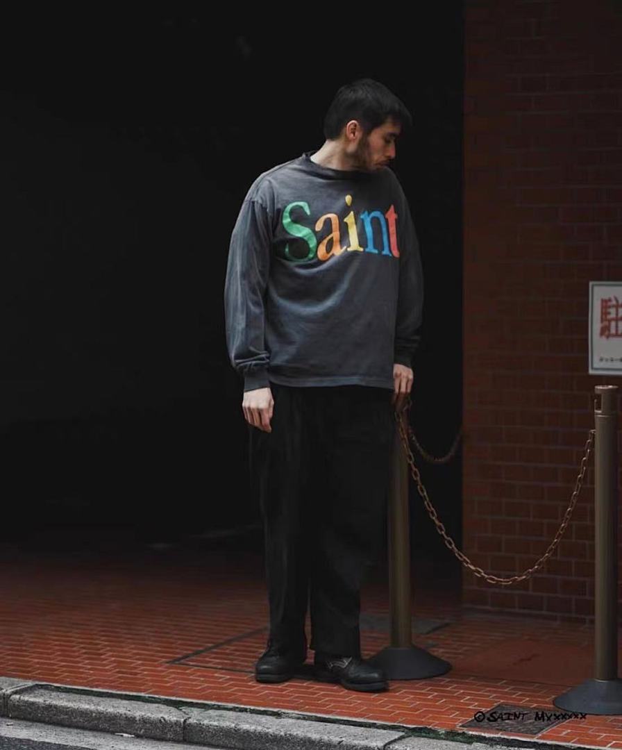 Saint Michael Colorful Arch Logo Distressed Sweatshirt