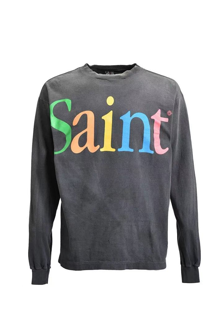 Saint Michael Colorful Arch Logo Distressed Sweatshirt