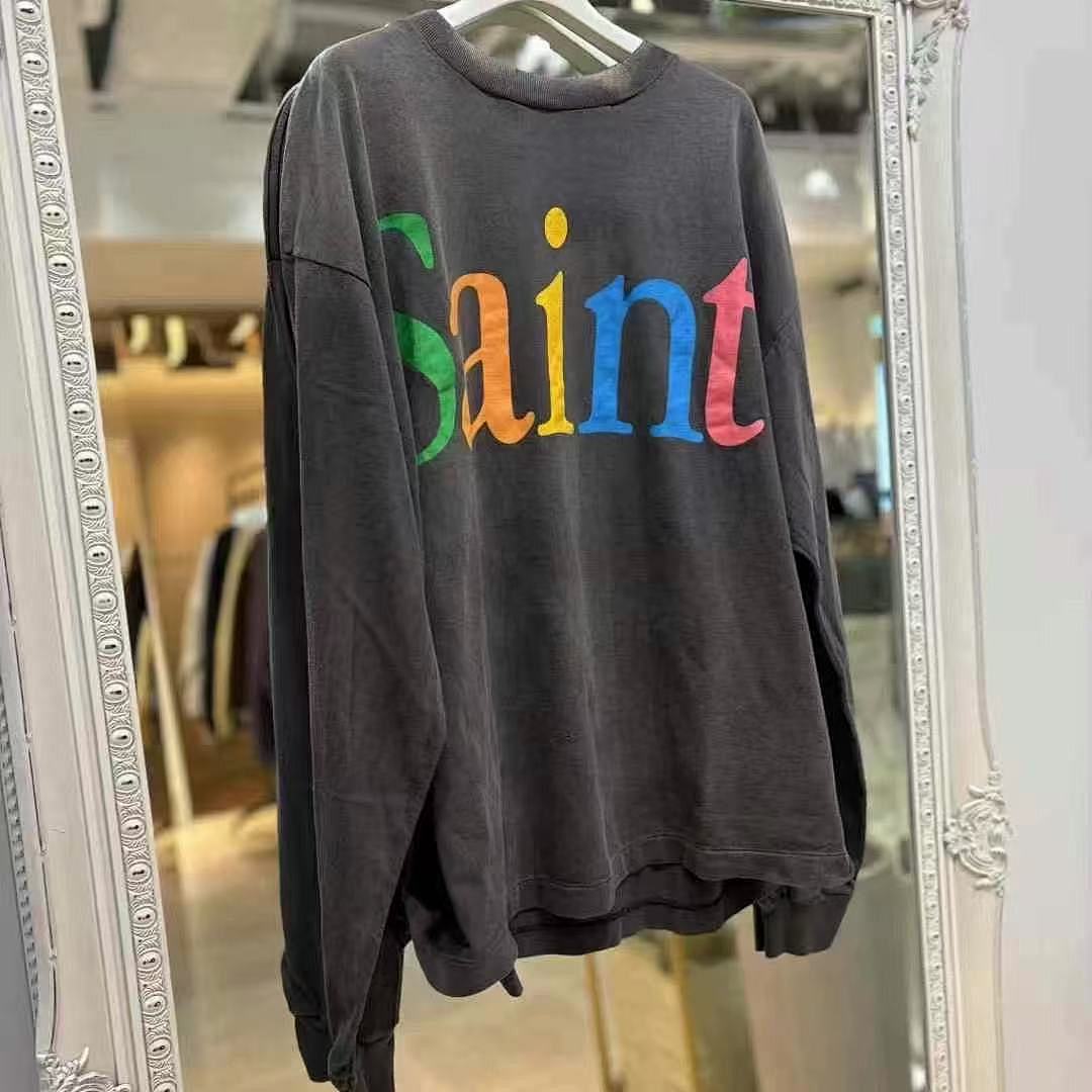 Saint Michael Colorful Arch Logo Distressed Sweatshirt