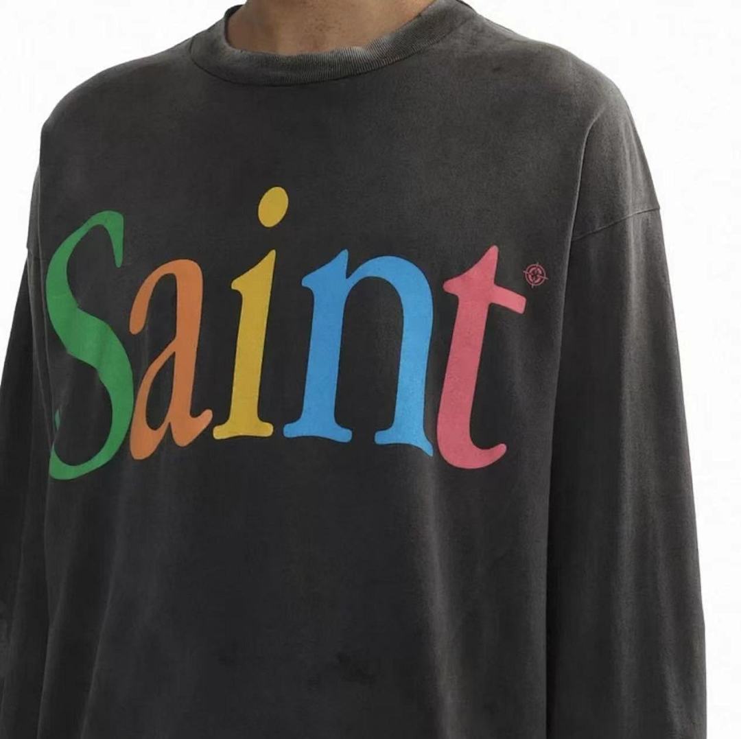 Saint Michael Colorful Arch Logo Distressed Sweatshirt