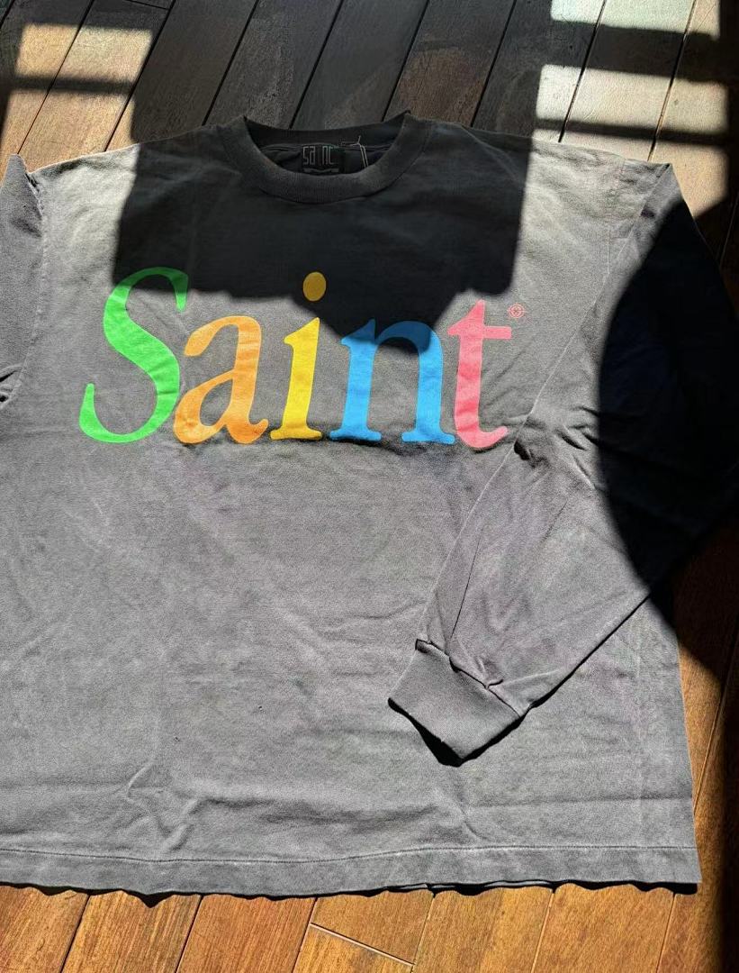 Saint Michael Colorful Arch Logo Distressed Sweatshirt