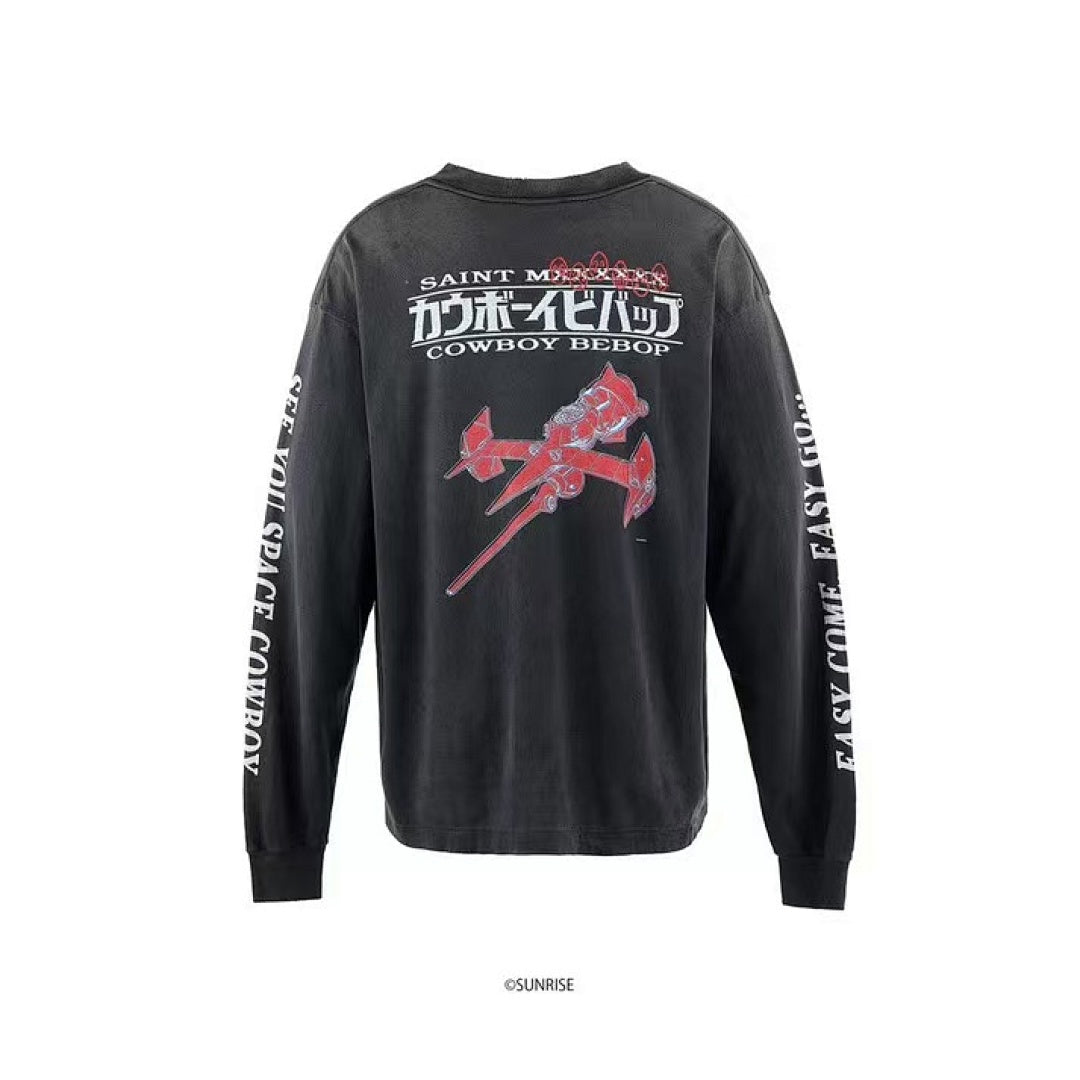 Saint Michael Flying Heart Graphic Vintage Sweatshirt