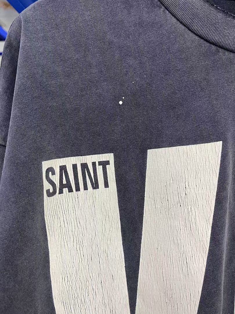 Saint Michael Distressed KLF Block Typography Sweatshirt