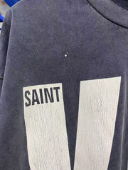 Saint Michael Distressed KLF Block Typography Sweatshirt