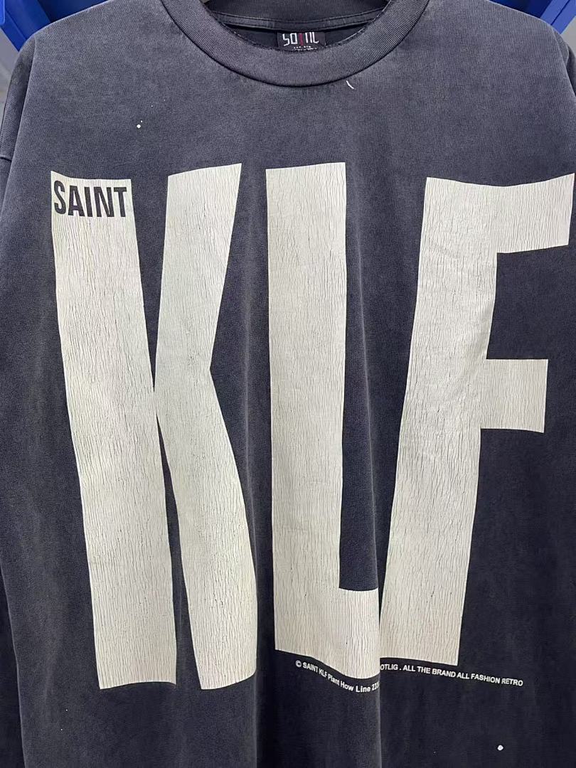 Saint Michael Distressed KLF Block Typography Sweatshirt