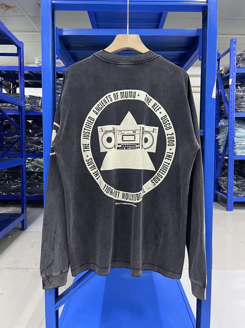 Saint Michael Distressed KLF Block Typography Sweatshirt