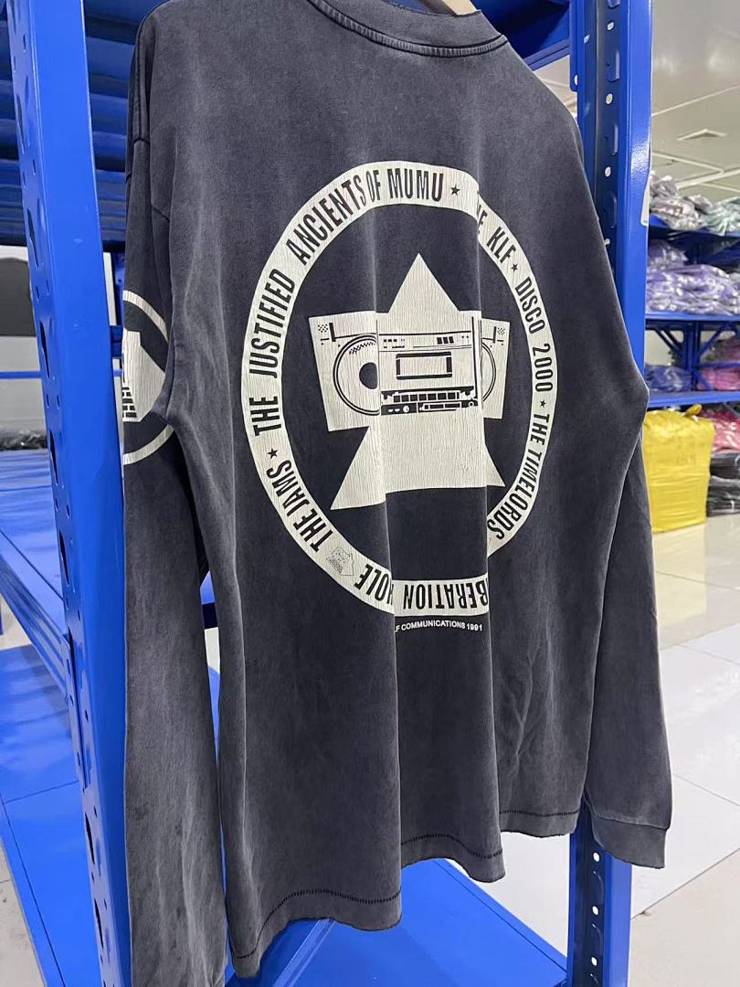 Saint Michael Distressed KLF Block Typography Sweatshirt