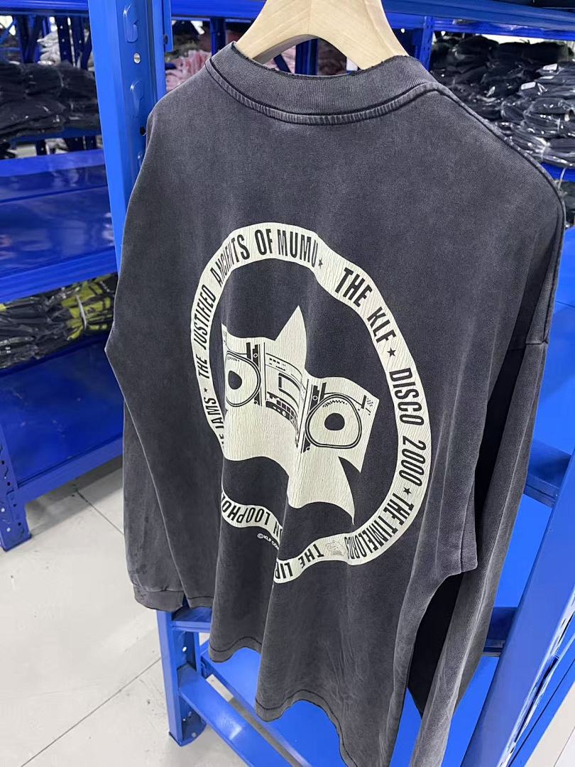 Saint Michael Distressed KLF Block Typography Sweatshirt