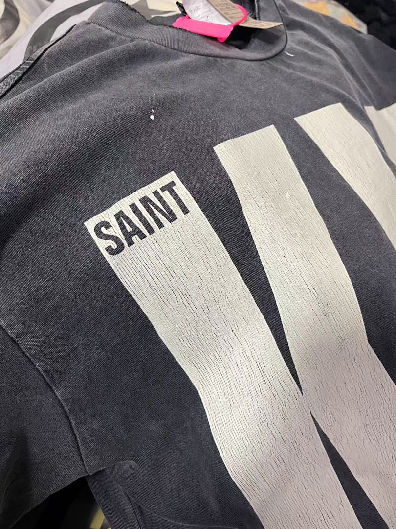 Saint Michael Distressed KLF Block Typography Sweatshirt