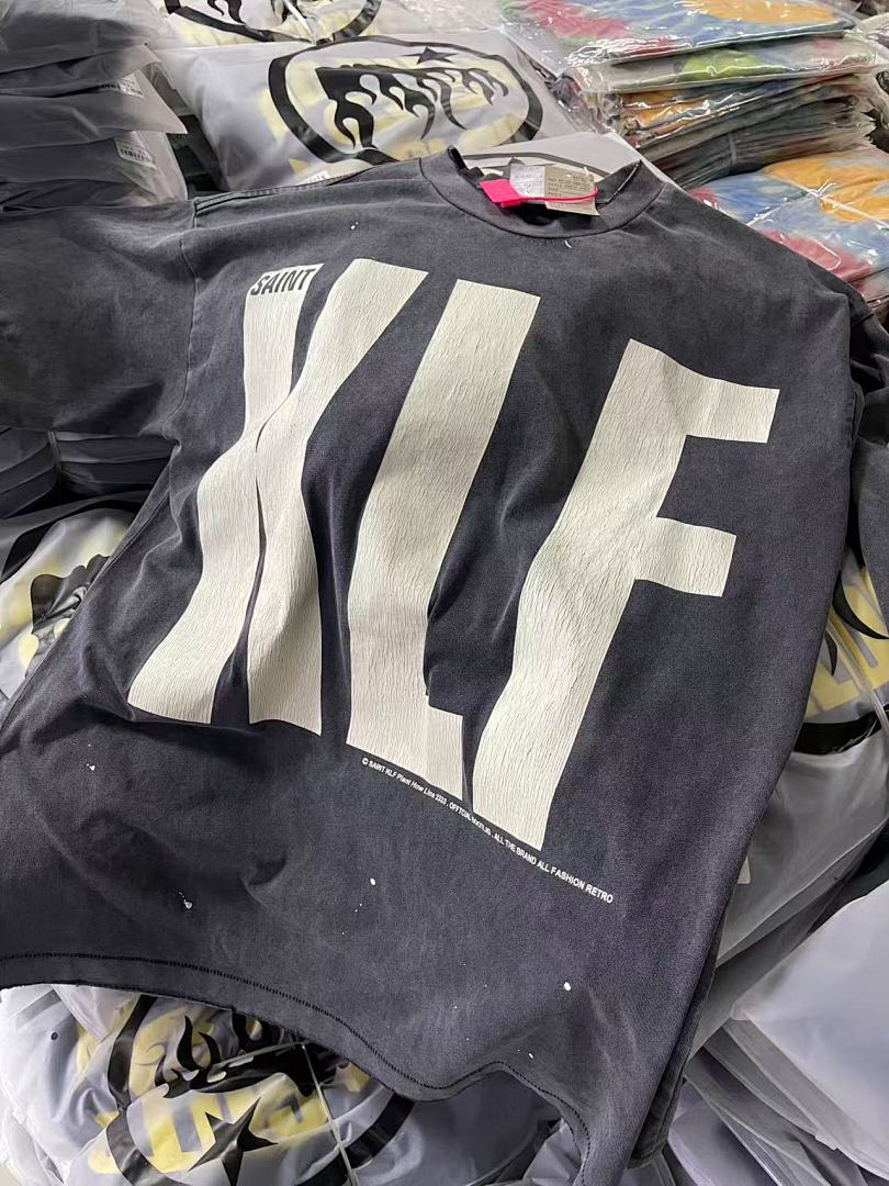 Saint Michael Distressed KLF Block Typography Sweatshirt