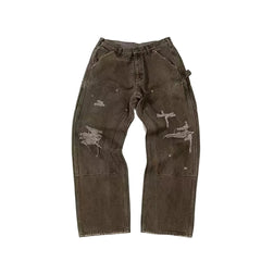 Saint Michael NST018 Distressed Workwear Straight Pants