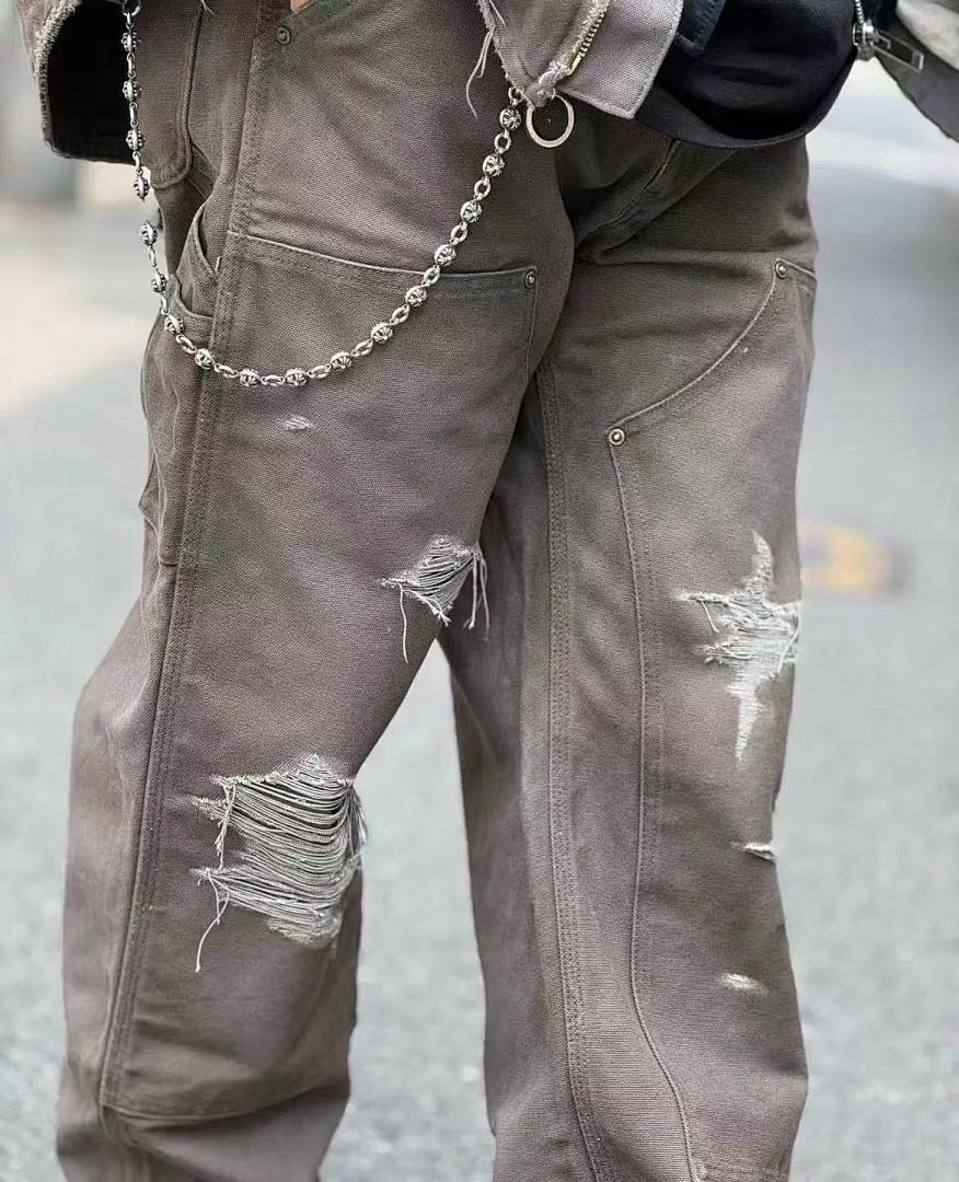 Saint Michael NST018 Distressed Workwear Straight Pants