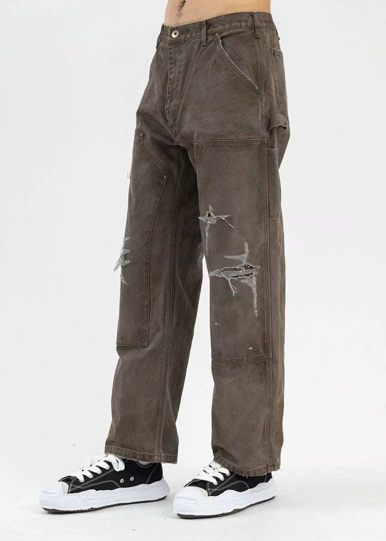 Saint Michael NST018 Distressed Workwear Straight Pants