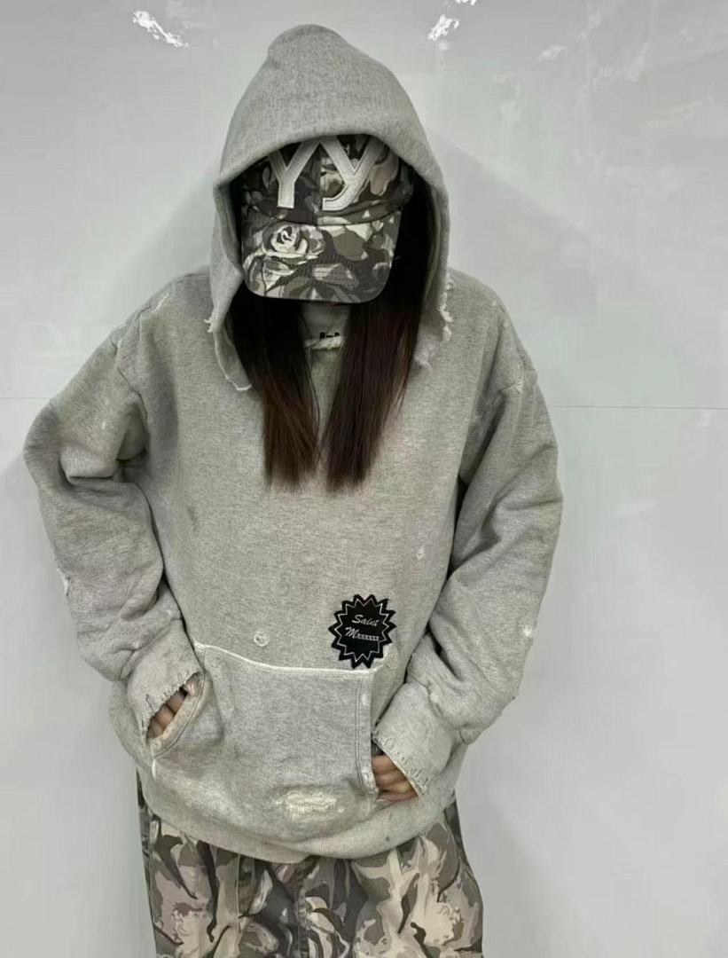 Saint Michael ST920 Distressed Patch Hoodie