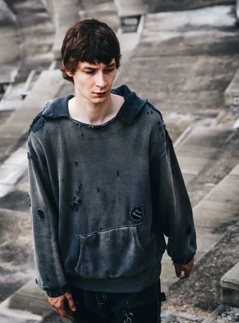 Saint Michael ST920 Distressed Patch Hoodie
