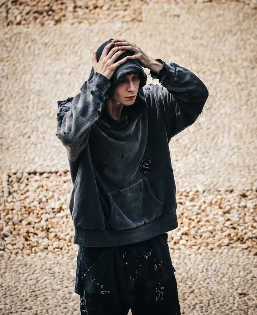 Saint Michael ST920 Distressed Patch Hoodie