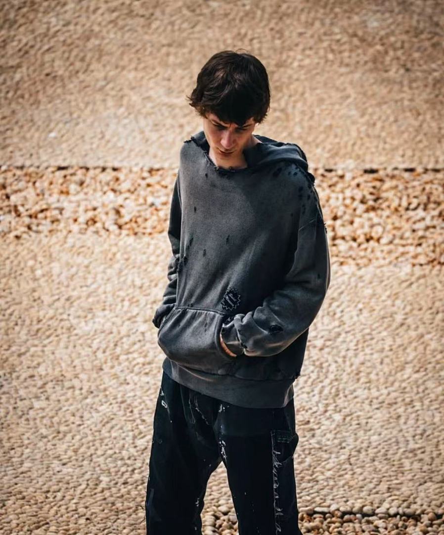 Saint Michael ST920 Distressed Patch Hoodie